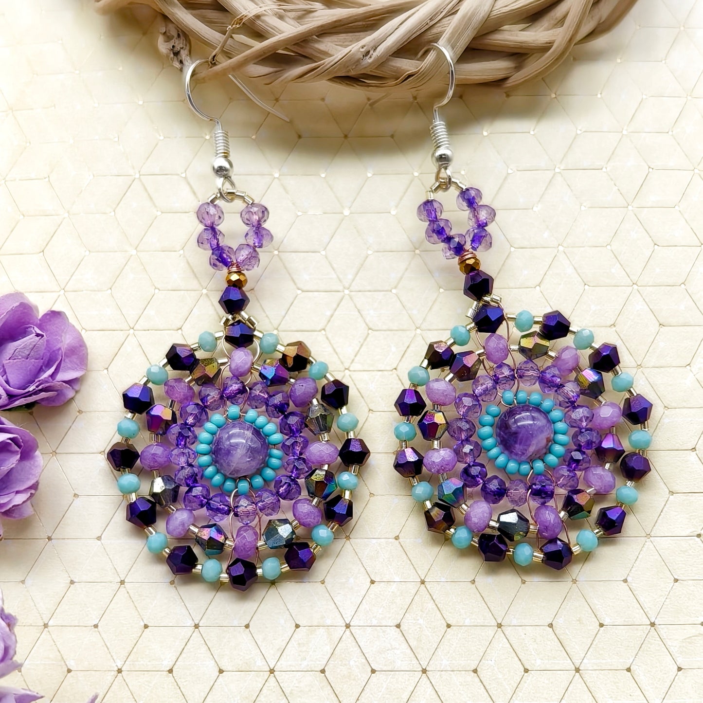Amethyst Aura Earrings