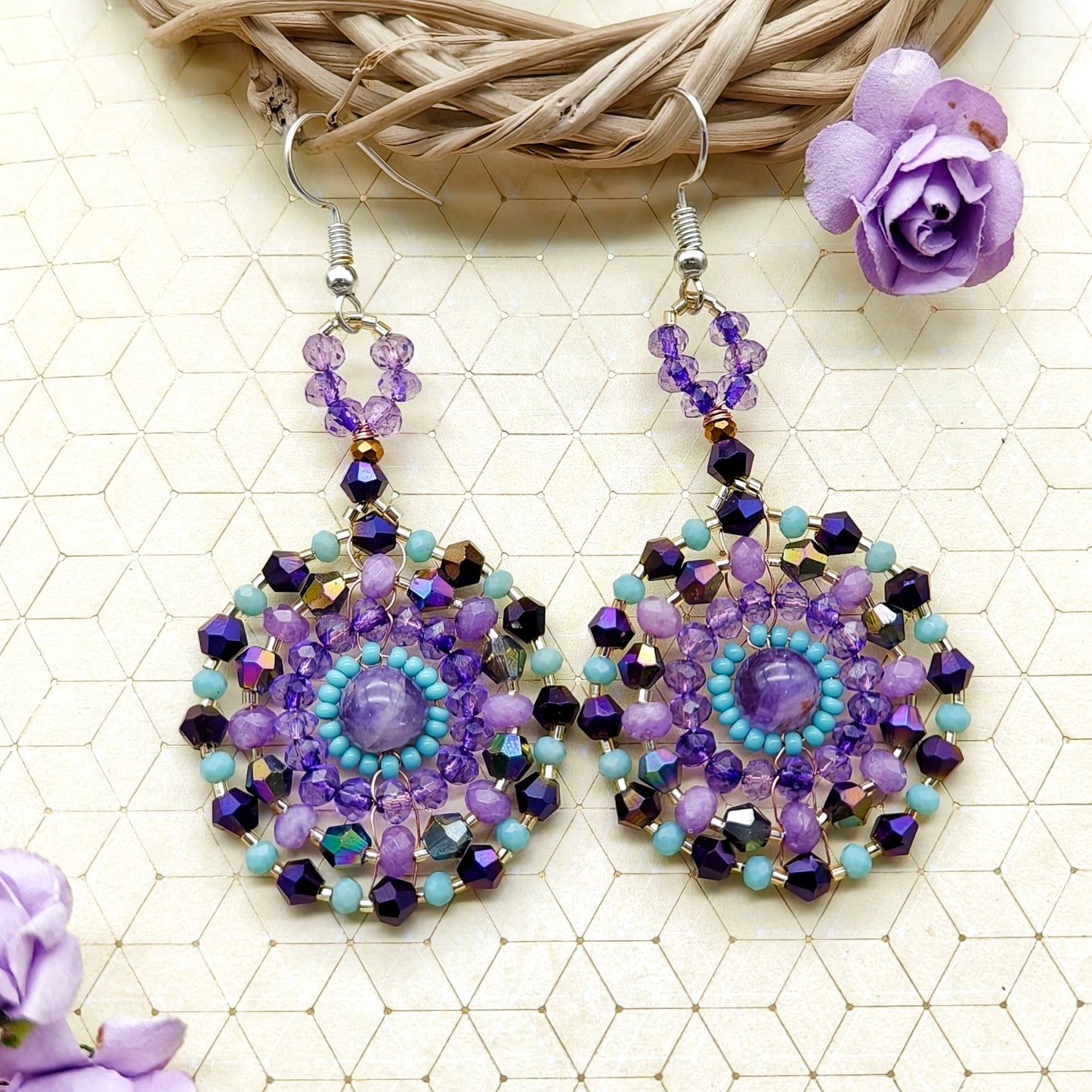 Amethyst Aura Earrings
