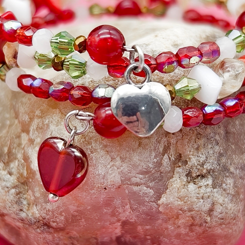 Twin Hearts Bangle & Earring Set