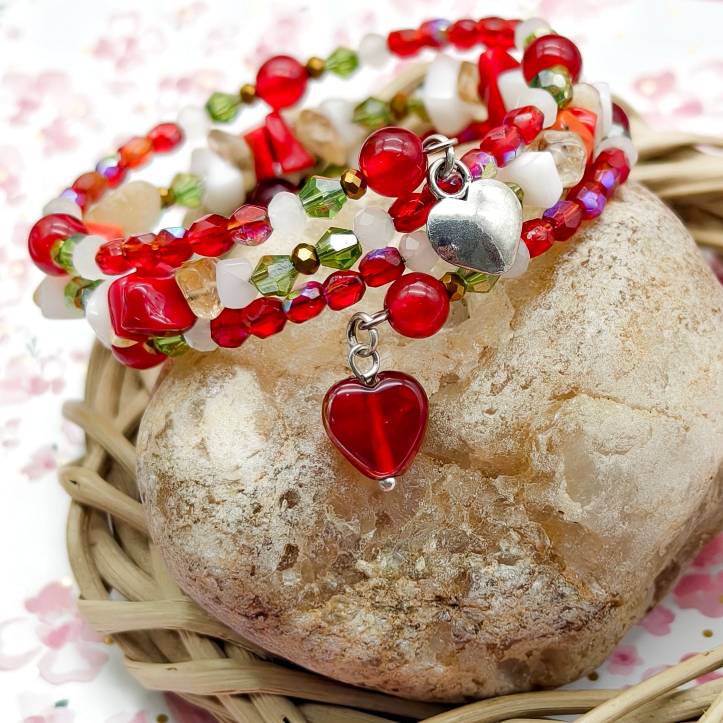 Twin Hearts Bangle & Earring Set