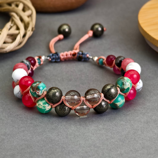 The Gemstone Gauntlet Macramé Bracelet